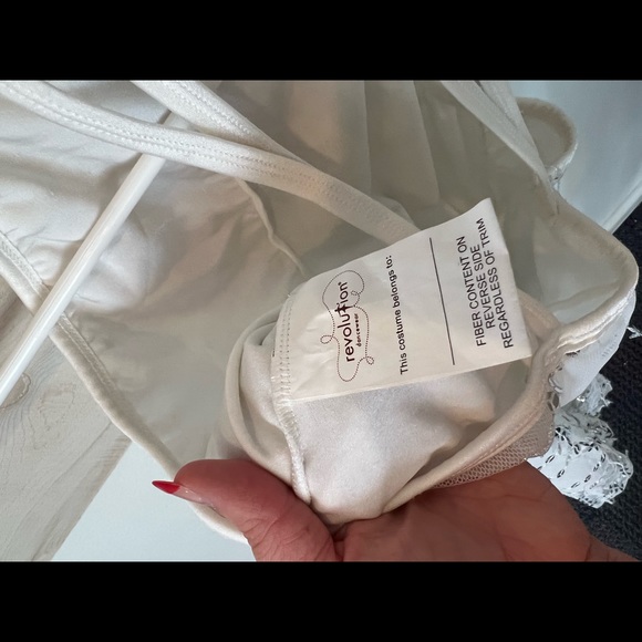 Revolution Dancewear Jazz tap recital tunic, white silver sequins. Size MA. - Picture 7 of 8